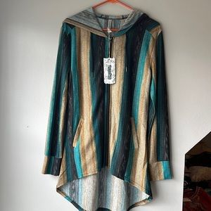 Monoreno longsleeve hooded shirt with full zipper in front